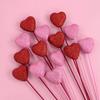 10pcs Love Glitter Foam Heart Picks Stick Red Pink Vase Picks Decor  Mother's Day Gift