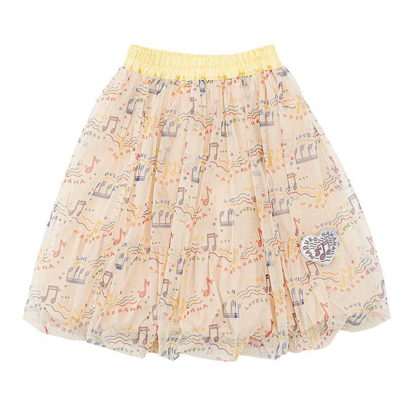 Toothpick Pills and Friends [Life Is like a Song] Original Notes Full Printed Girls  Chiffon Skirt Bud Skirt Cream yellow 150