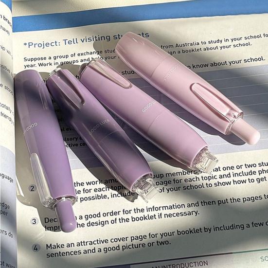 4Pcs Double Sided Application Adhesive Pens Instant Tape Pens Easy Bonding Glue Stick Roller Portable