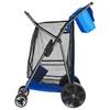 Strandkarre mit großen Rädern für Sand, 75 kg Tragfähigkeit, Robuster faltbarer Strandwagen mit 250 mm Vollgummirädern, Isolierte Kühltasche, Sonnenschirm