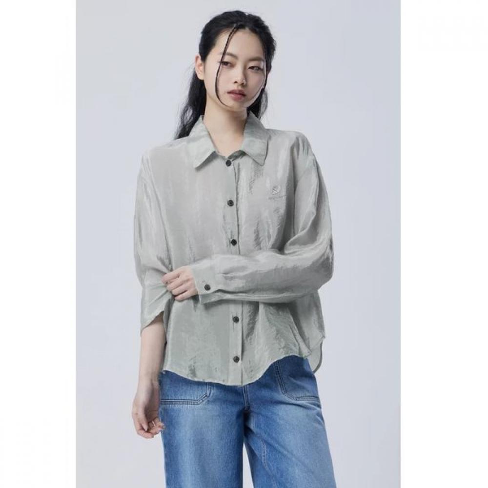 Benetton Women Glossy Wrinkle Blouse Babl09611 NY (navy)/42