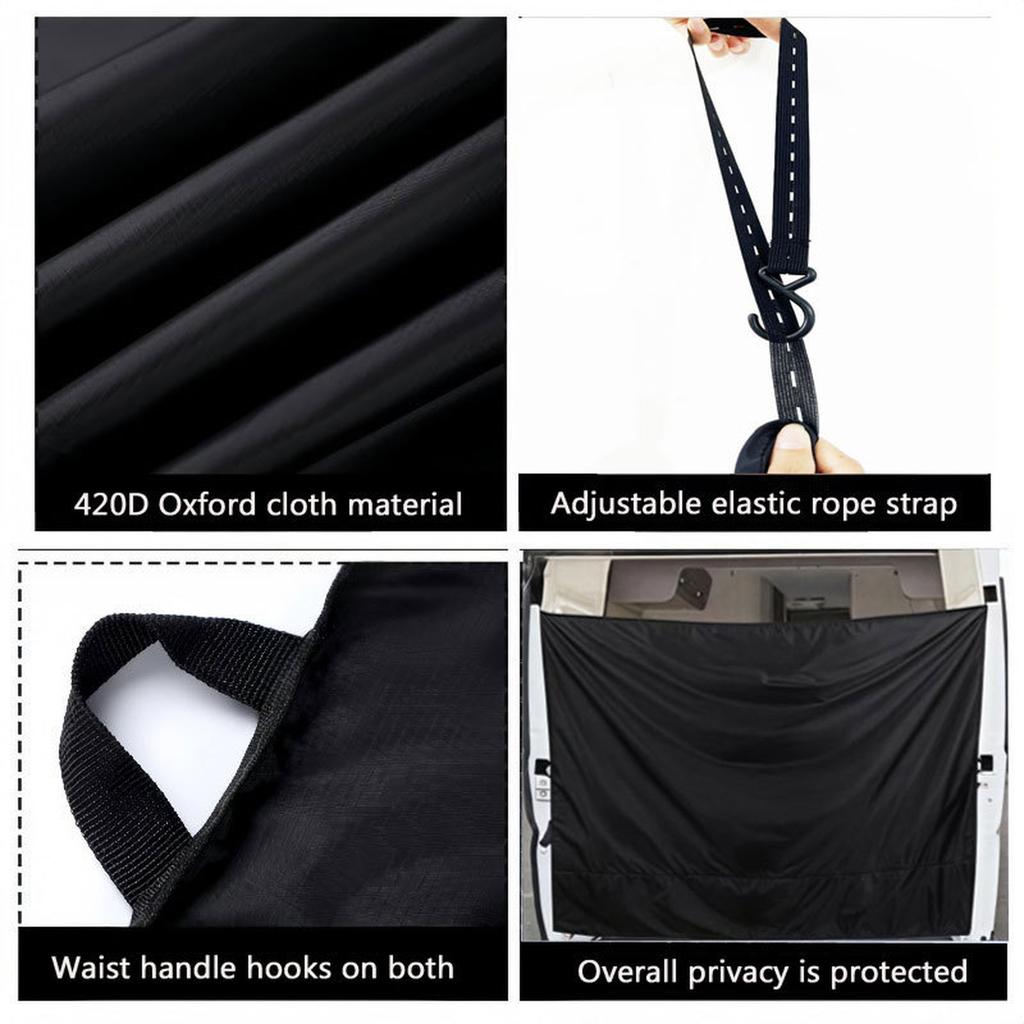 Camper Van Rear Door Curtain Car Divider Curtain Accessories Oxford Cloth  Screen Shade Cover for Trips Beach
