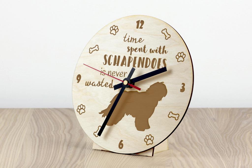 Schapendoes, Dutch Sheepdog, Nederlandse Schapendoes – Clock with dog, wooden clock with engraving | Art-Dog