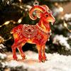 Indoor Party Decorations 2D Acrylic Goat Christmas Tree Pendant, Keychain Bag Charm, Cute Sheep Rearview Seasonal Event Ornament Mirror Hanging