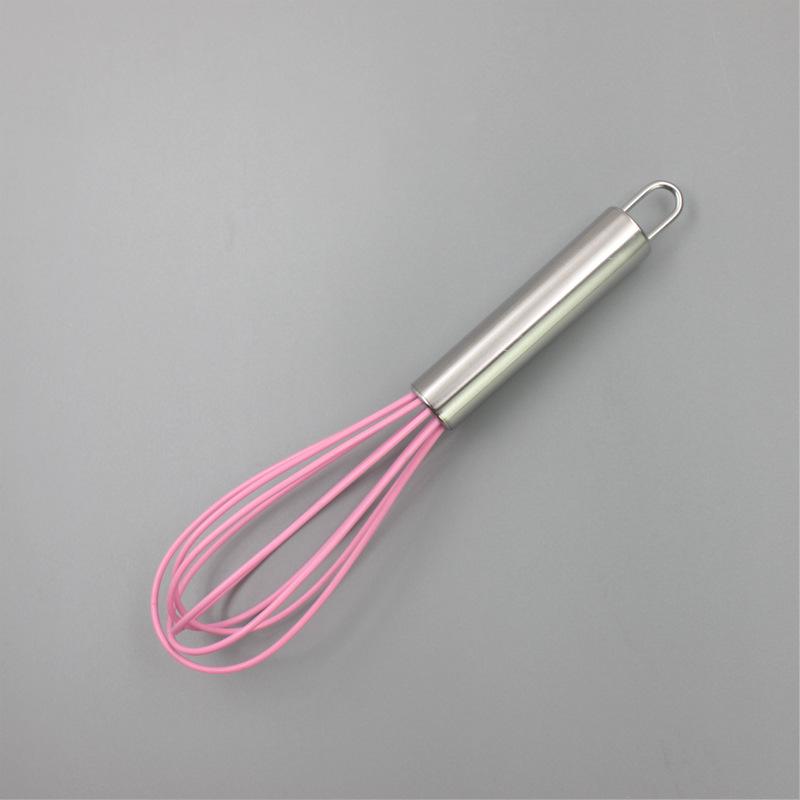 Stainless Steel Silicone Whisk - Handheld Cake Cream Beater Mixer Tool