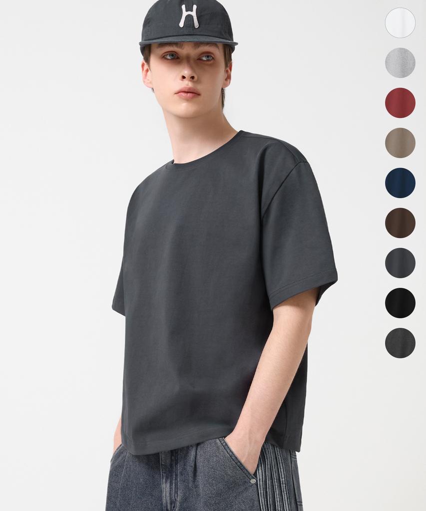 TRILLION [Special Feature] Essential Cp Double-Layered Cropped Short Sleeve T-Shirt_9 Colors (J Type)