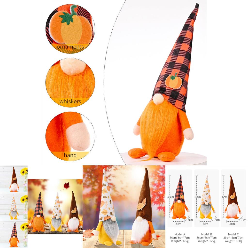 New Seasonal Home Decor Thanksgiving Pumpkin And Maple Leaf Plush Figurine For Autumn Festivities
