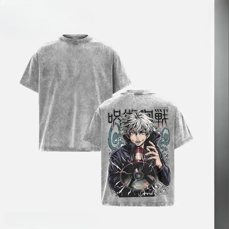 

Jujutsu Kaisen Inumaki Toge Cool Graphic Tshirt Men Women Clothing Short Sleeve Cotton T-shirts Washed Tee Harajuku Male T Shirt XXL сірий колір