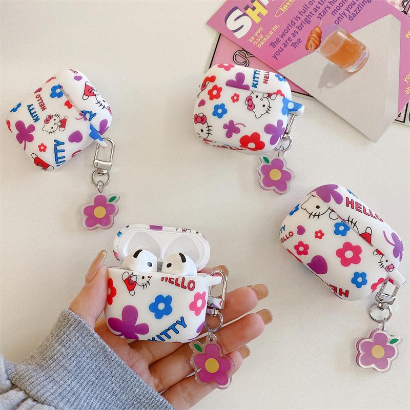Korean flower kt cat is suitable for AirPods 1 generation protective case second generation 1st generation pro1 apple bluetooth headset case female