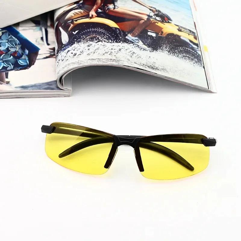 Men Night Vision Glasses for Driving Yellow Glasses PC Frame Sunglasses Outdoor Glasses To Handle At Night Anti Glare Eyewear