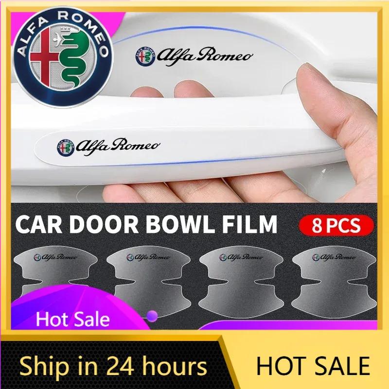 Car Stickers For Alfa Romeo 8pcs Car Styling Transparent Door Handle Wrist Sticker Protective Film For Alfa Romeo 147 159 156 Gi