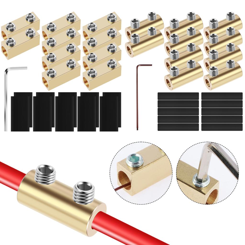 10Pcs Wire Connector Nut Kit 60A/80A Copper Splicing Wiring Connector Waterproof Circuit Wire Connecting Terminal for Automotive