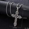Retro Flower Pattern Cross Necklace: Unique Hip Hop Design