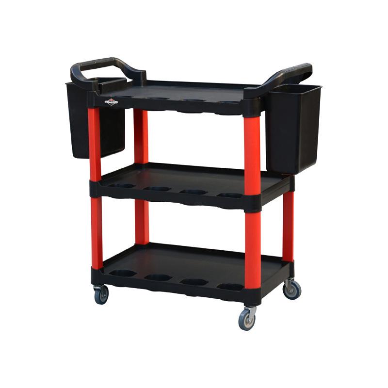 Multifunctional Three-Tier Plastic Storage Cart for Car Wash & Beauty Tools