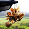 Heavy Duty Cat Decor Acrylic 2D Car Hanging Decoration Home Office Backpack Auto Decorative Pendant Rearview Mirror Cartoon Kitten Animal Ornament