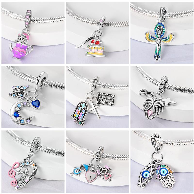 Newest Charms Beads Copper Colorful Dangle Cute Pets Pendants Fit Original Bracelet Necklace Diy Jewelry Gift
