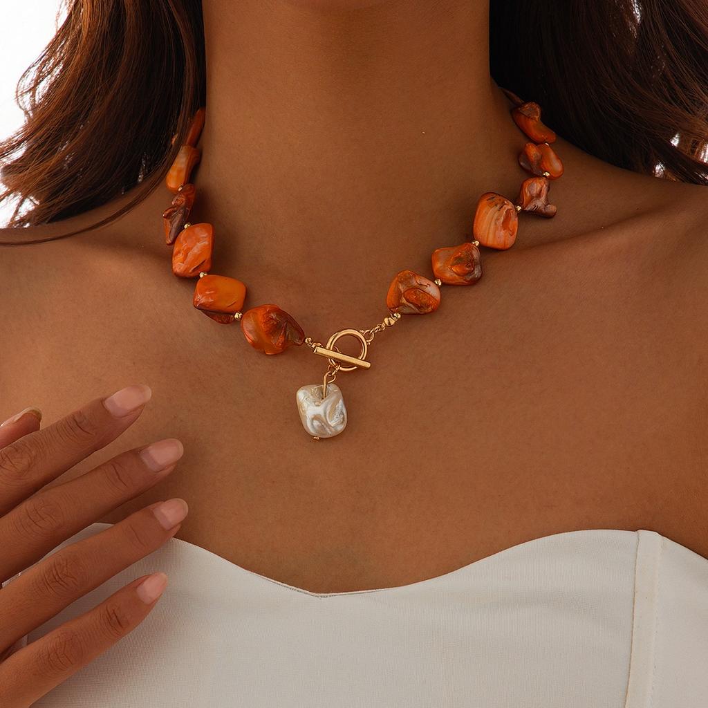 Irregular Shell OT Buckle Bracelet Necklace Female, Seaside Vacation Travel Accessories