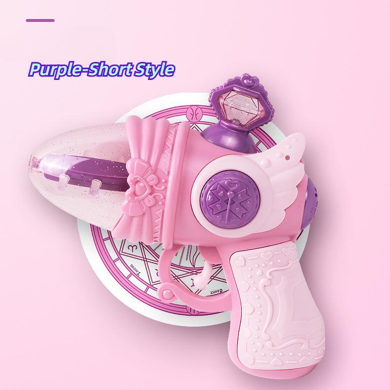 

Волшебный электрический игрушечный пистолет для девочек, звуковой световой пистолет, вращающаяся звезда, украшение, милая милая игрушка принцессы, не стреляющая, подарки на день рождения для детей