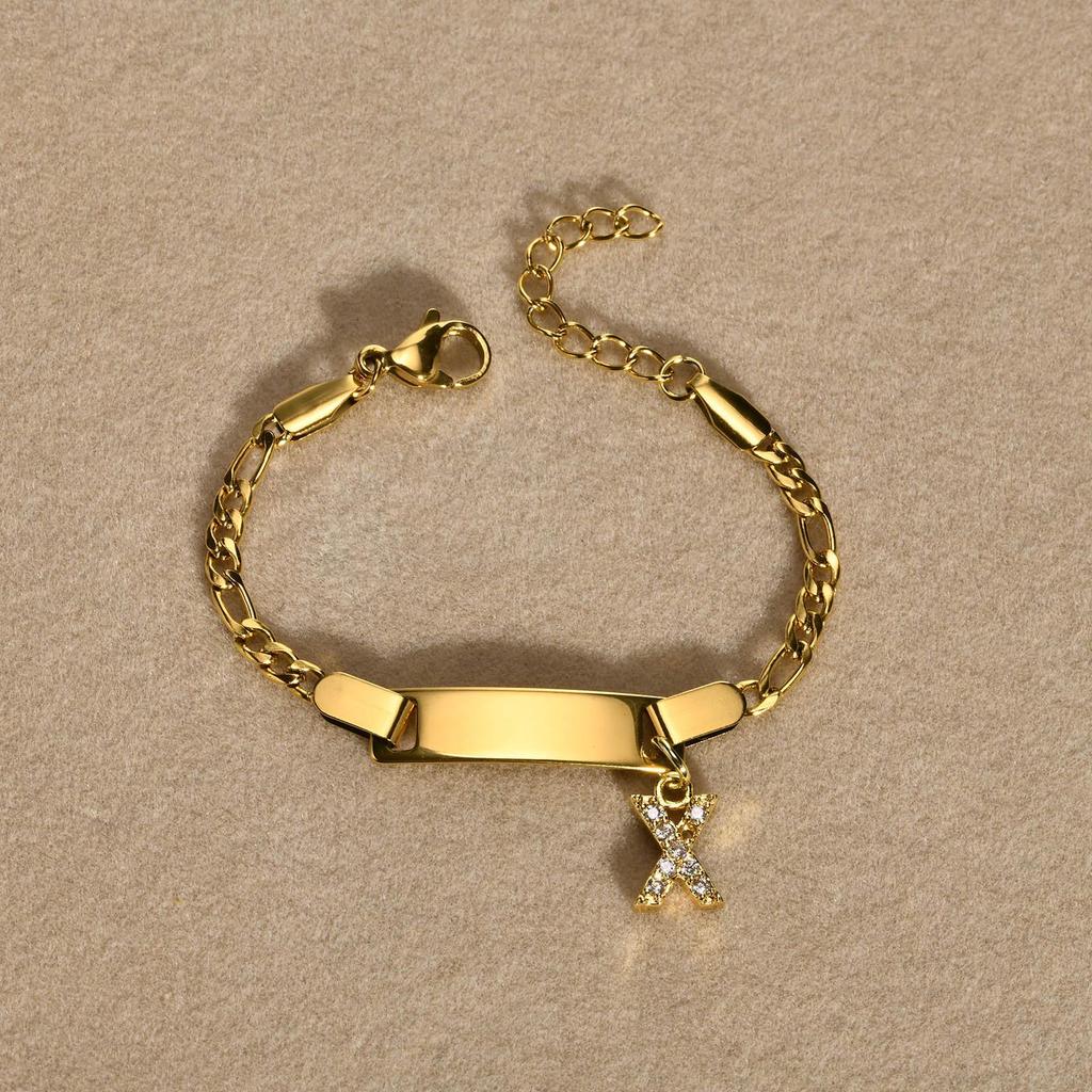 Stainless Steel Alphabet Bracelet for Kids and Ladies - Fashionable, Simple Jewelry