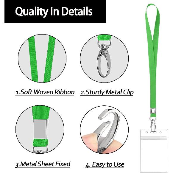 20 Pack Colorful Lanyards for ID Badges, Durable Neck Lanyard Strap for Kids, Men, Women, Cruise, Office, Events