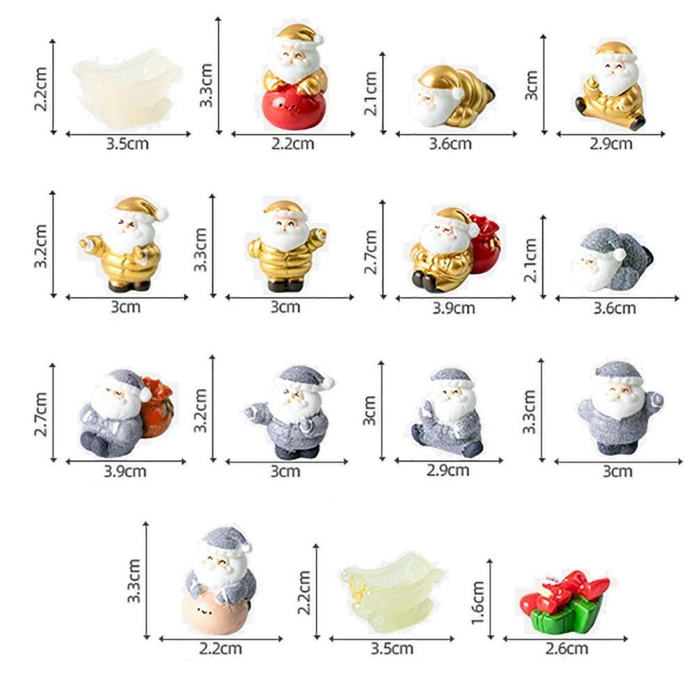 Resin Miniature Santa Claus Accessories Cartoon Santa Statue Creative Christmas Figurines  Festival