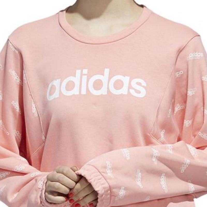 Adidas Round Neck Sports Comfortable Long Sleeve Sweatshirt Women sweatshirt Pink FM6184
