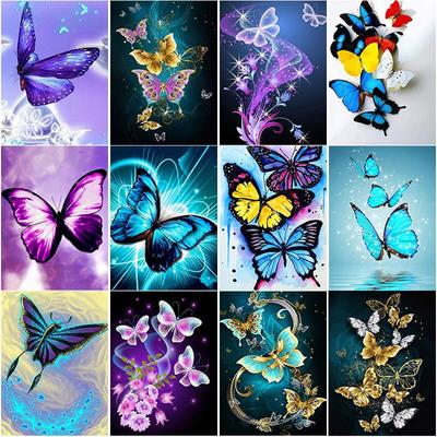 New 5D DIY Diamond Painting Butterfly Diamond Embroidery Animal Cross Stitch Full Round Drill Crafts Art Home Decor Gift