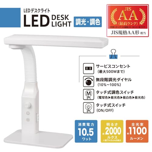 OHM LED Schreibtischlampe mit Dimmfunktion und Farbwechsel, DS-LE95CG-W/RA93, 06-3685