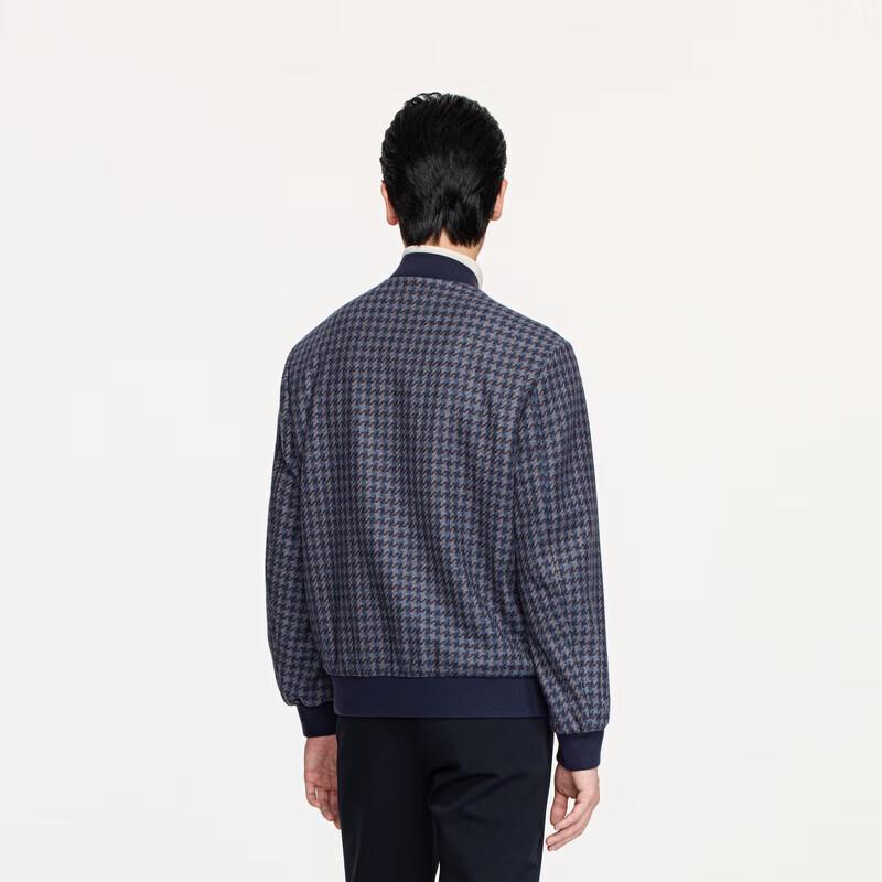 K-Boxing Men's Premium Houndstooth Wool Blend Short Jacket