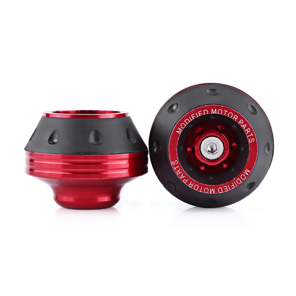 2 Pcs Front Fork Wheel Frame Slider CNC Aluminum Bike Drop Protection Scooter Moped Red Motorcycle Accessories
