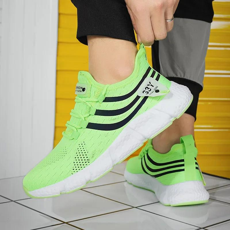 fashion New Male Sneakers Spring Summer Mesh Breathable Fashion Running Shoes Comfortable Outdoors Casual Sneaker Light Tenis Masculino