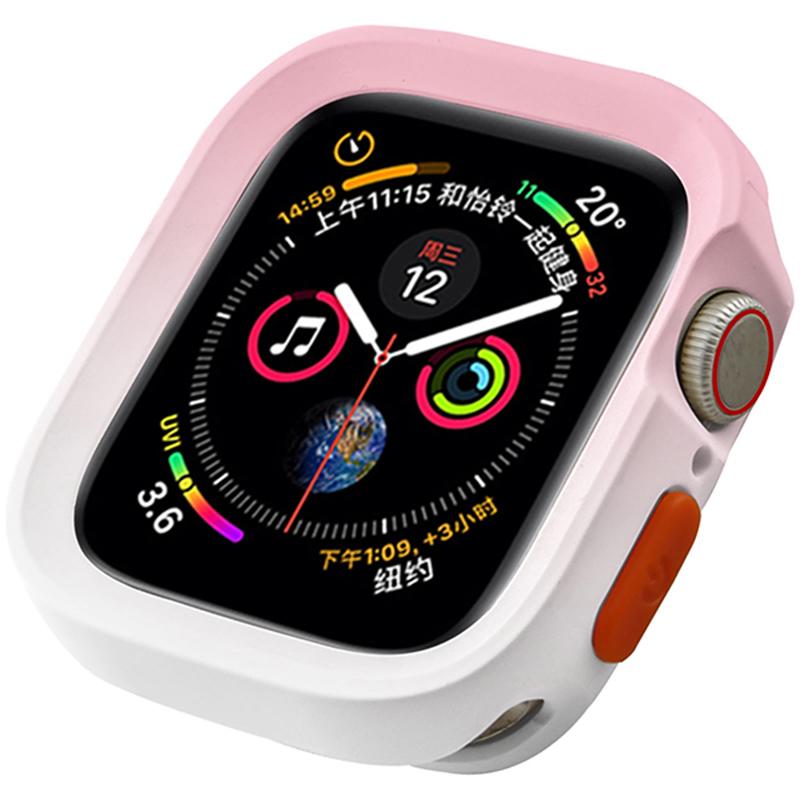 For Apple Watch Series SE3/SE2/SE1/ 6/5/4 44mm/7/8/9 45mm Dual Color TPU Watch Case