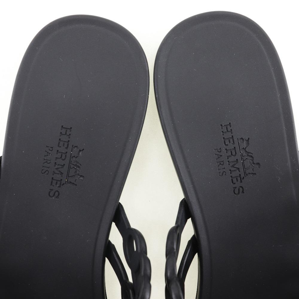 Hermes Chaine d’Ancre Sandalen schwarz Gummi Damen Gebraucht