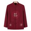 Mom and Dad Plus Velvet Padded Cotton Clothes Lovers Wear Autumn and Winter Middle-aged and Elderly Men's Tang Suit Antique Embroidery Coat