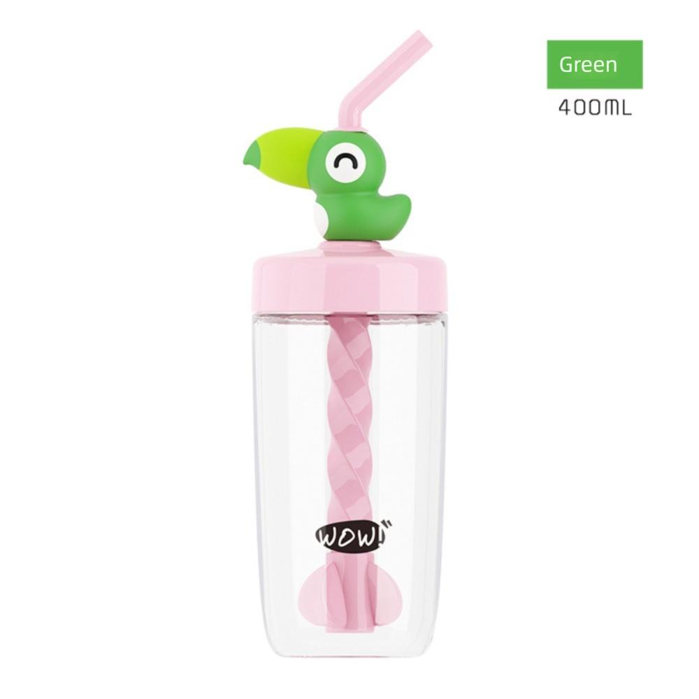 Creative 400ml Straw Water Bottles Leak-proof Plastic Blender Cup Large Capacity Whey Protein Shaker Bottle