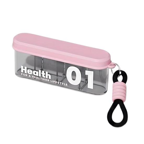 Portable Pill Box 4 Compartments Transparent Pill Case Travel Pill Organizer Tablet Dispenser with Slider Lock