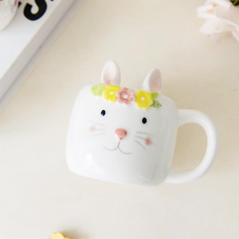 European and American Easter Cup Rabbit Long Ears Water Cup Mug Cartoon Ceramic Breakfast Milk Coffee Cup