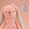 Miniso An An Rabbit Plush/soft and Cute Long-eared Doll/toy Pillow/little Rabbit Plush Doll/fresh Floral Dress with Smile Design