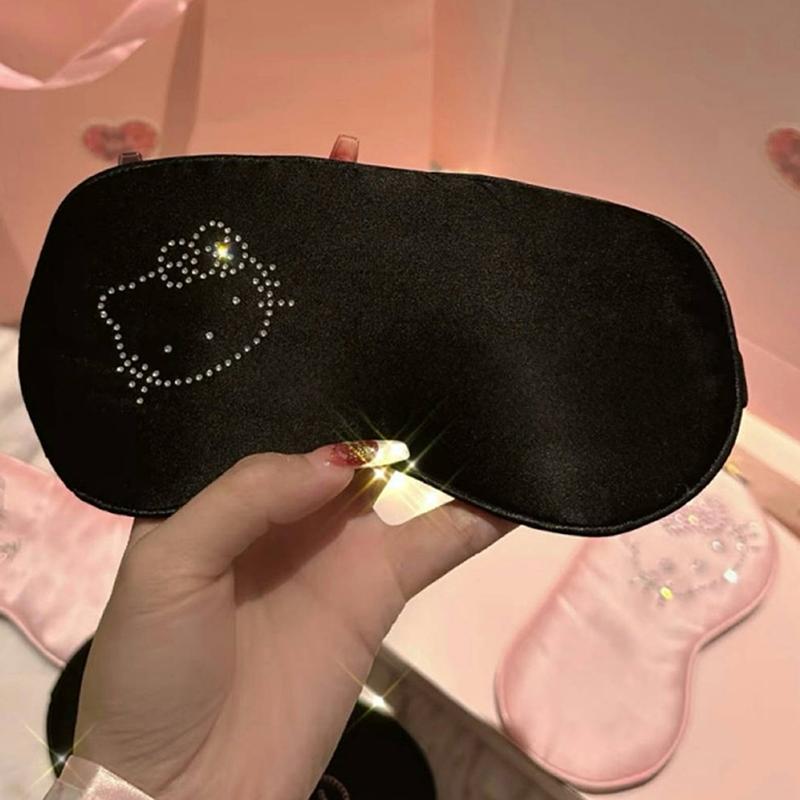 2025 Cartoon Niedlich Hello Kitty Seiden-Augenmaske Ins Kawaii Hello Kitty Verdunkelungs-Augenmaske Heimleben-Produkte