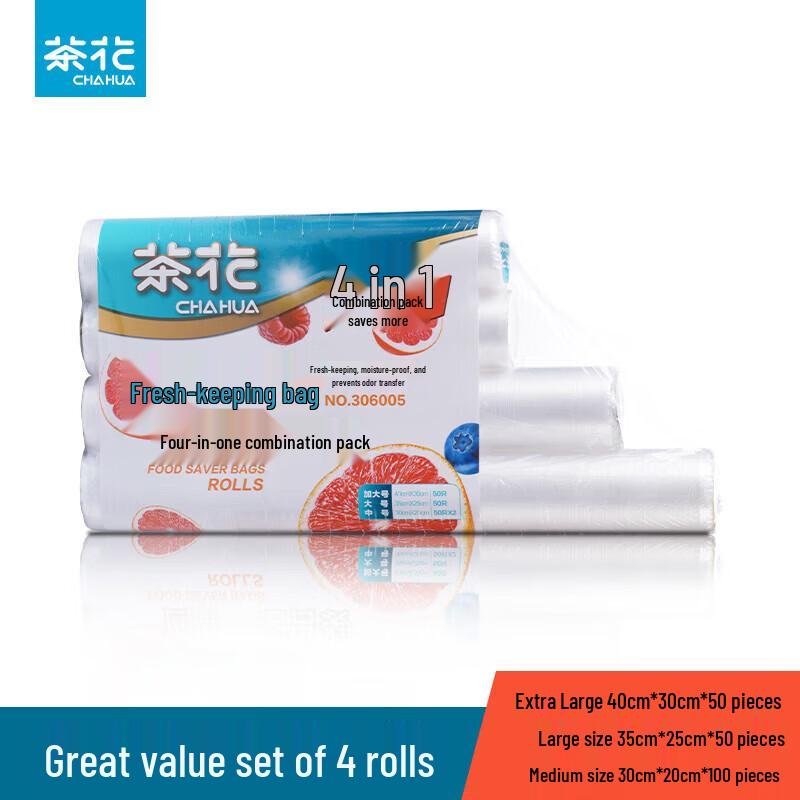 Camellia 4-in-1 Multi-size Fresh-keeping Bags