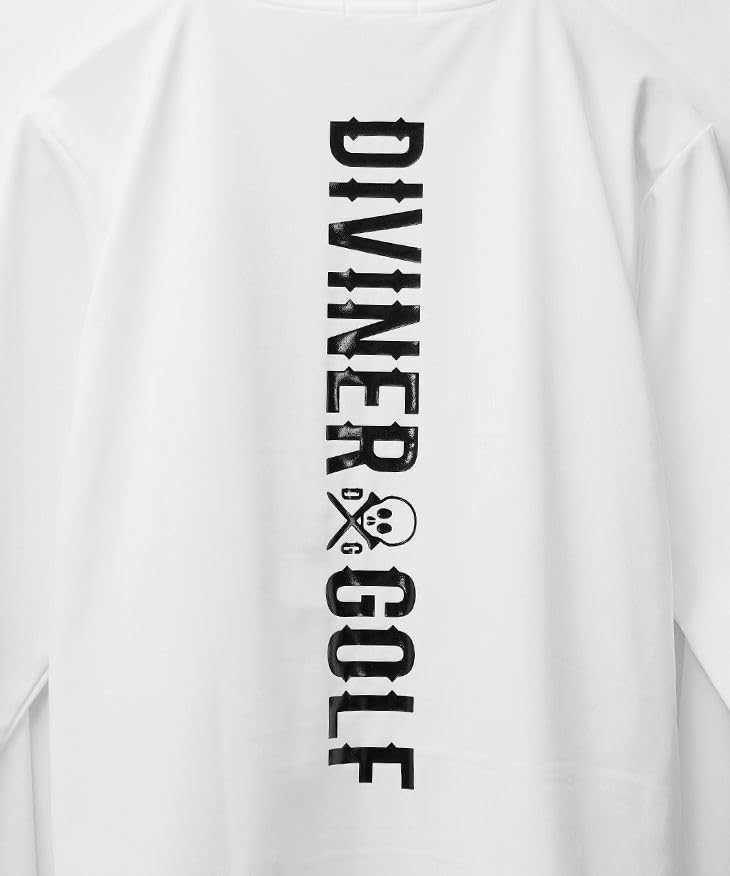 DIVINER GOLF Men's Mock Neck Long Sleeve T-Shirt with Logo, Size L, Black.