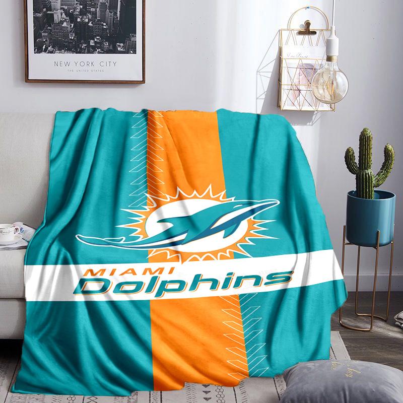Dolphins Team Blanket Lightweight Flannel Bedding Blanket Perfect for Travel, Camping, Living Rooms, Offices, Sofas, Fan Christmas gift