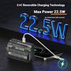 Metal Battery Chargers Case 21700 Battery and PD22.5W Fast Charge Real Time Monitoring Mobile Power Box