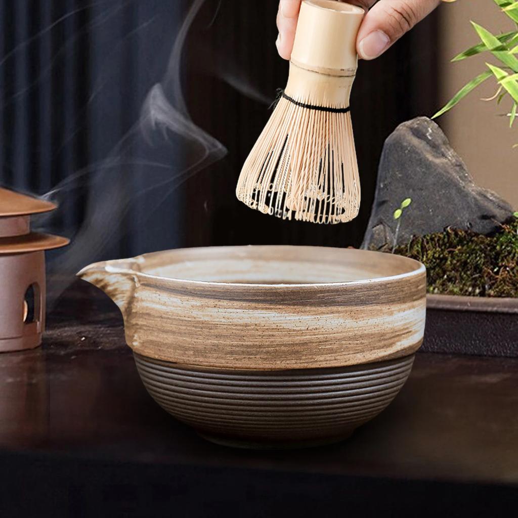 480ml Keramik Handgefertigte Grüntee-Tasse Handgefertigte Japanische Traditionelle Matcha-Schale DIY Teezubehör für Teeliebhaber