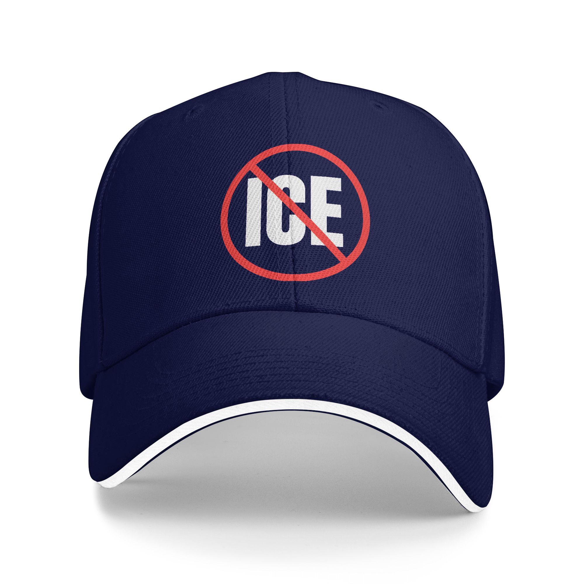 

Anti ICE Logo Sun Baseball Cap Summer Unisex-Teens Custom DIY Trucker Hat Dropshipping Vintage Running Hippie Baseball Caps As Picture темно-синього кольору