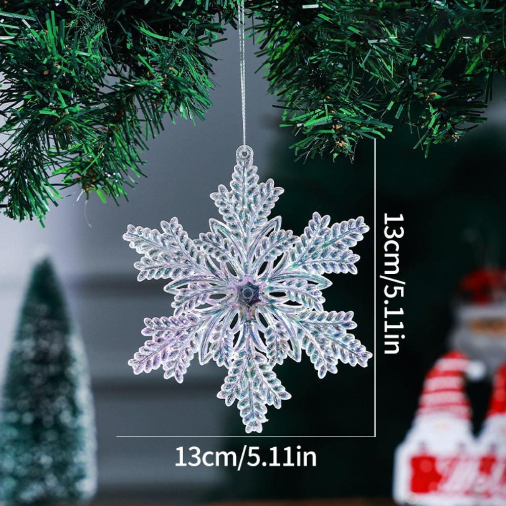 Fashion Acrylic Christmas Crystal Pendants Crystal Transparent Christmas Tree Ornaments DIY Snowflake Crystal Hanging Home