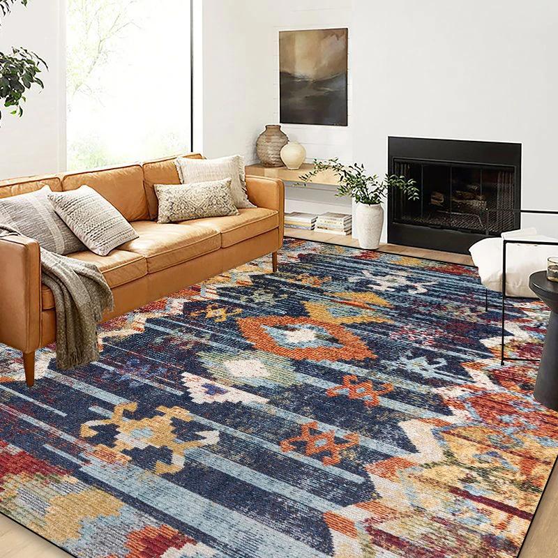 

Ethnic Style Area Rug Extra Large Plush Carpet for Living Room Bedroom Non-Slip Floor Mat Home Decor 80x120cm