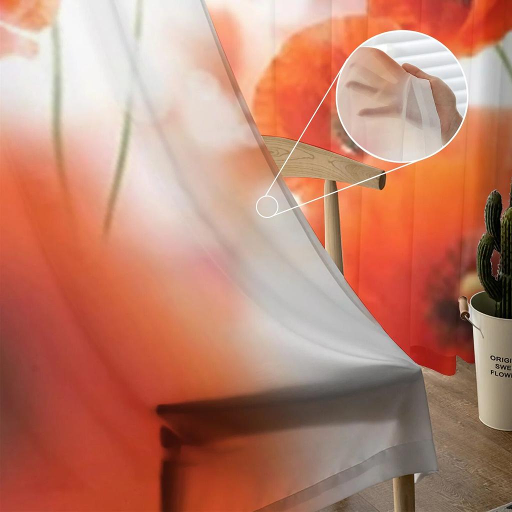 Mákové průsvitné závěsy Ložnice Voálový závěs Obývací pokoj Průsvitné závěsy Kuchyňské Tylové závěsy