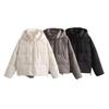 Women's Short Hooded Thick Jacket Coat