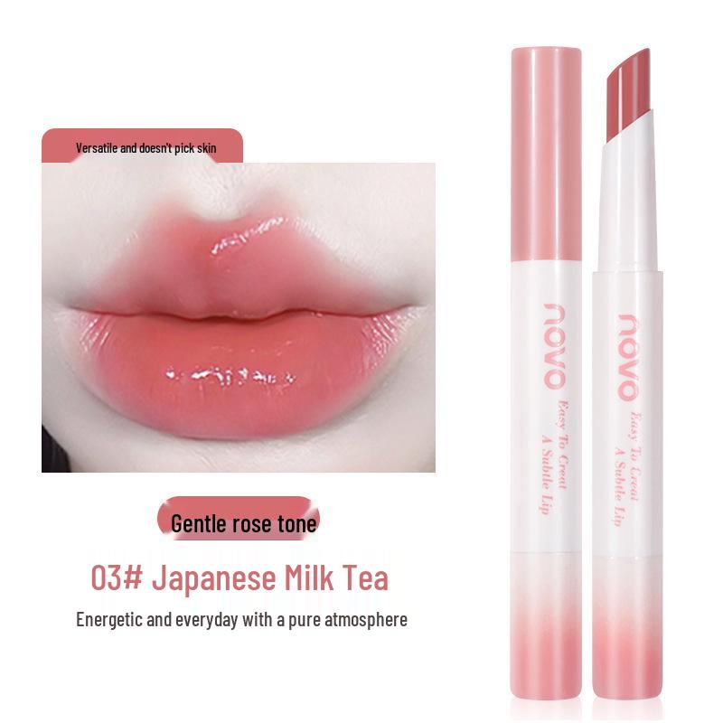 NOVO5989 Charming Translucent Lipstick: Non-fading, Non-stick, Bare Face Enhancing, Perfect for Students.